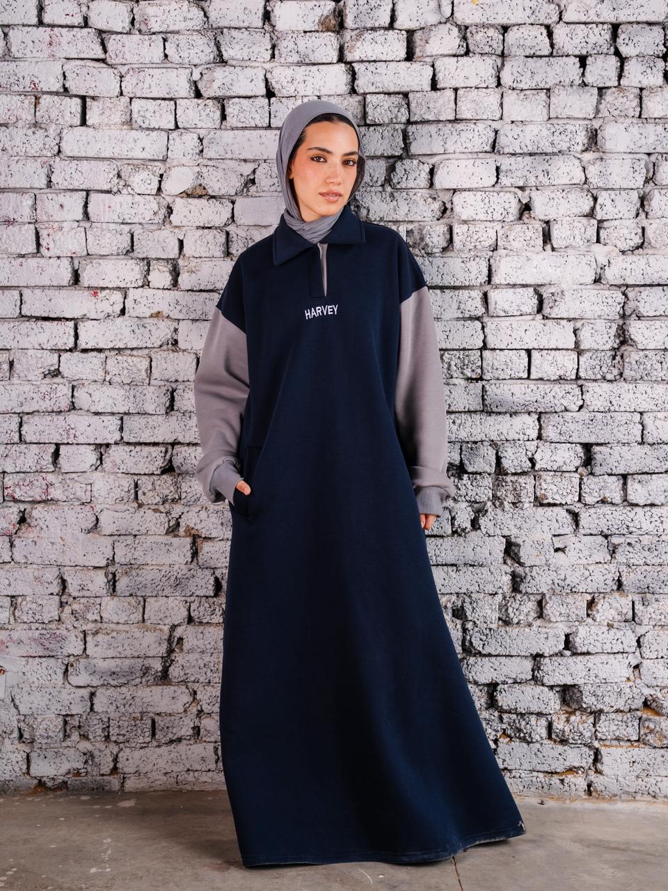 DAILY HOODIE DRESS - NAVY