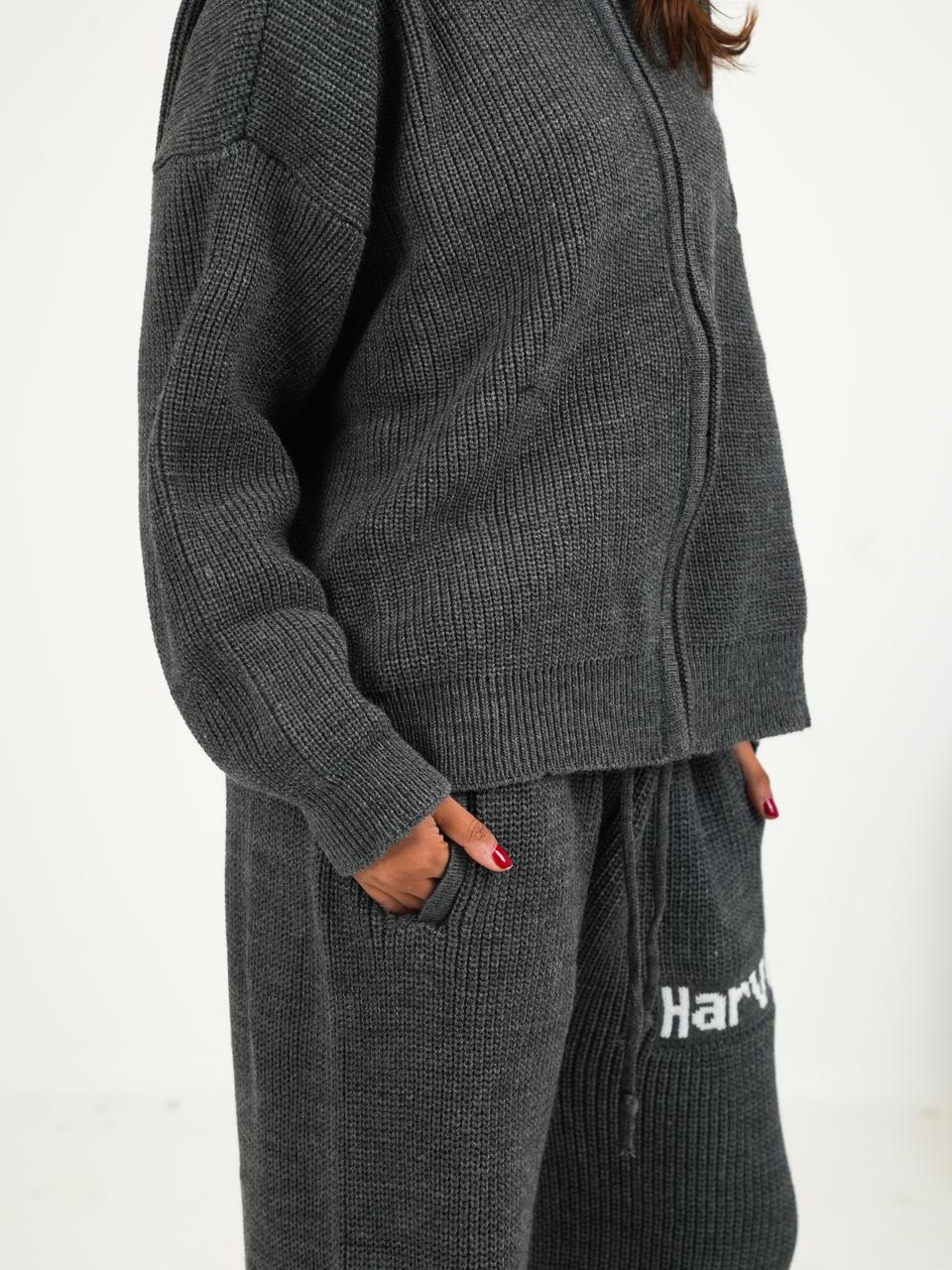 THE FLOW ZIP SET - DARK GREY