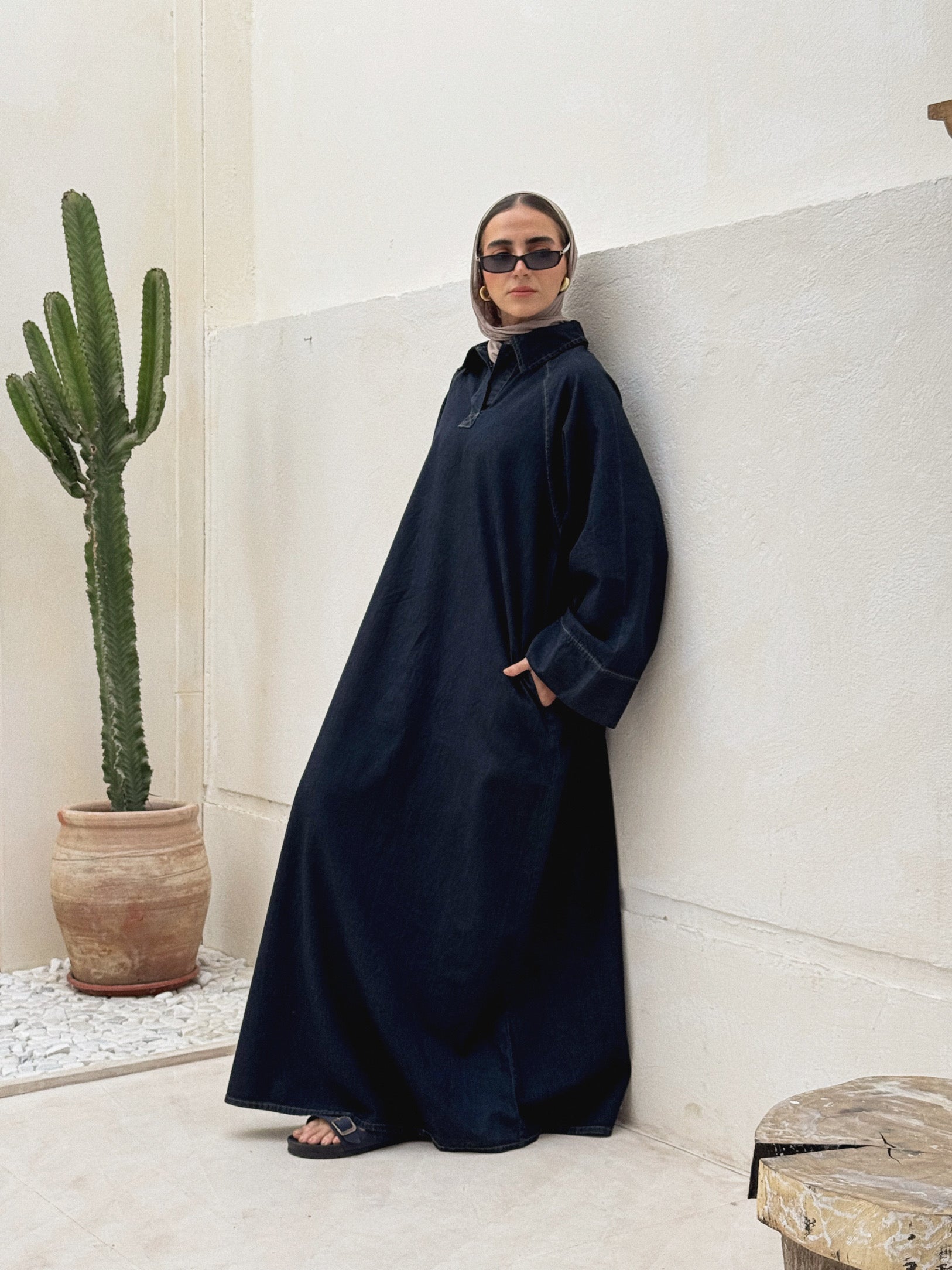 EVERYDAY DENIM DRESS - DEEP NAVY