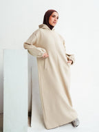 HOODIE DRESS - Beige
