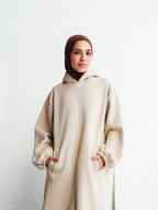HOODIE DRESS - Beige