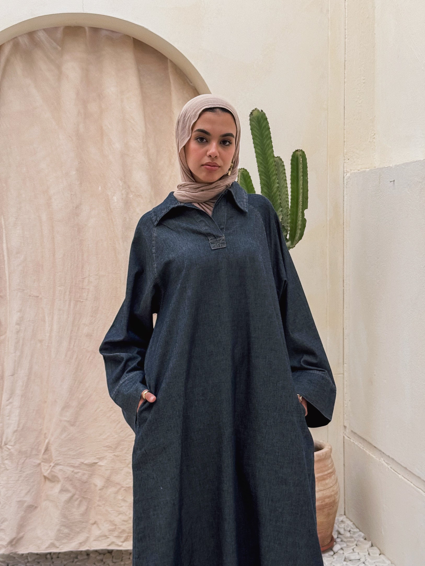 EVERYDAY DENIM DRESS - WASHED INDIGO