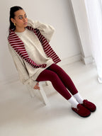 HIGH FUR CLOGS ( BURGUNDY )
