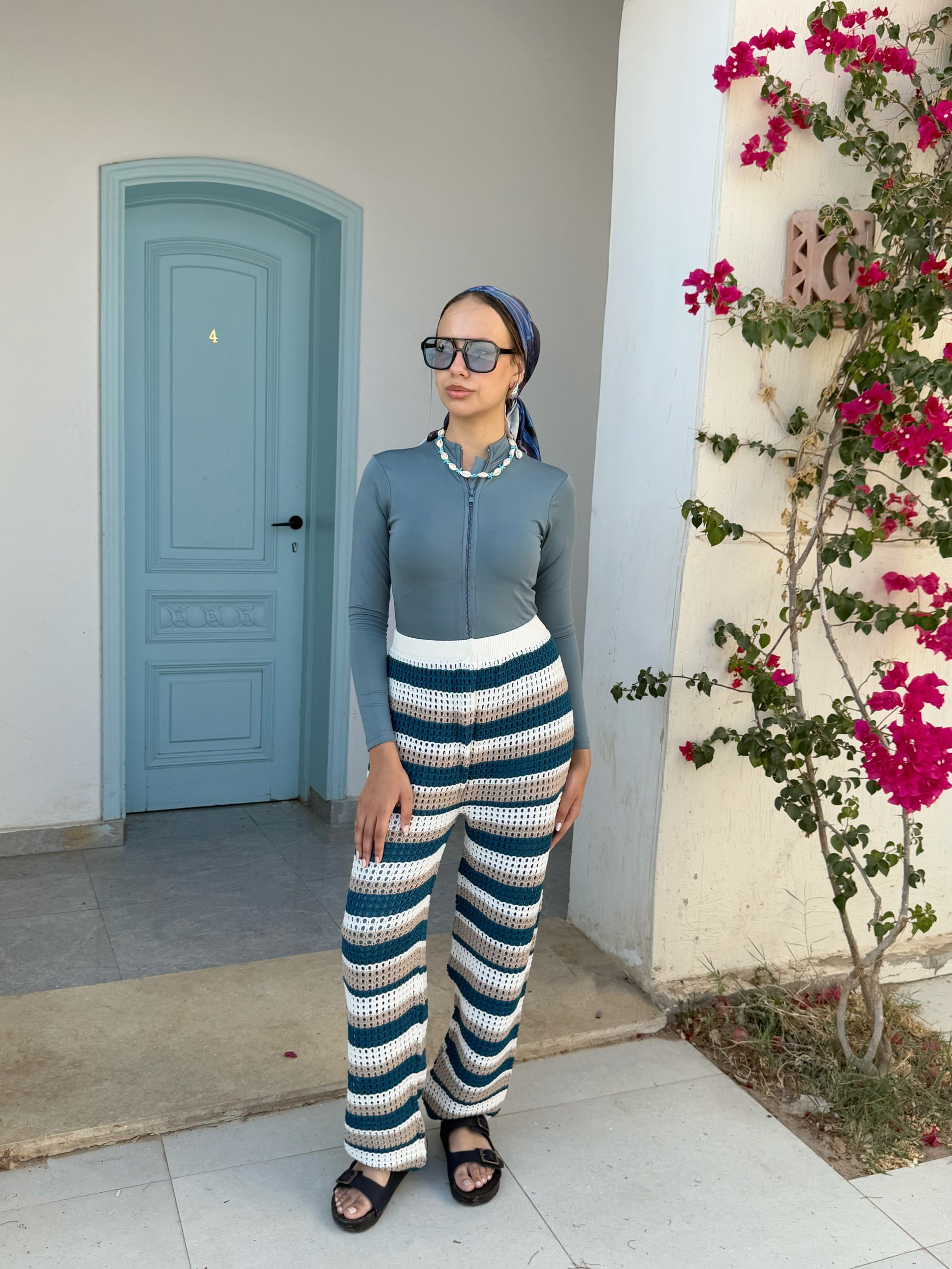 THE BREEZE PANTS - TEAL MIX