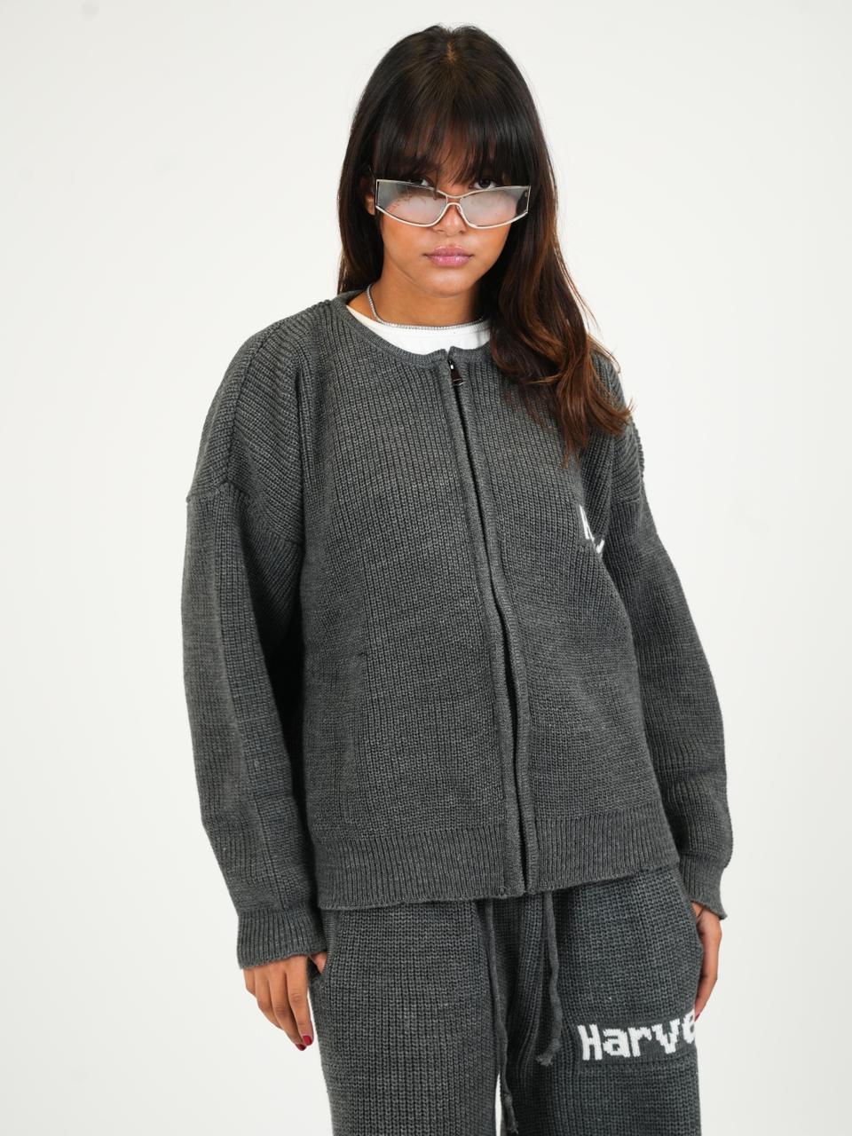 THE FLOW ZIP SET - DARK GREY