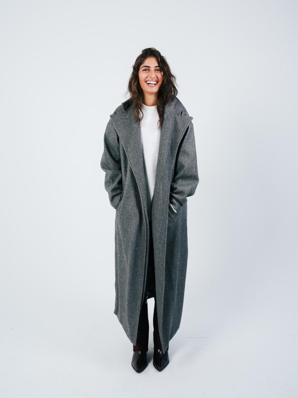 OVERSIZED COAT - BLING GREY