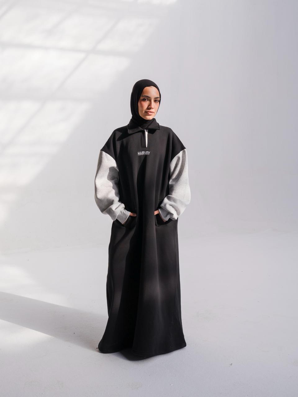 DAILY HOODIE DRESS - Black