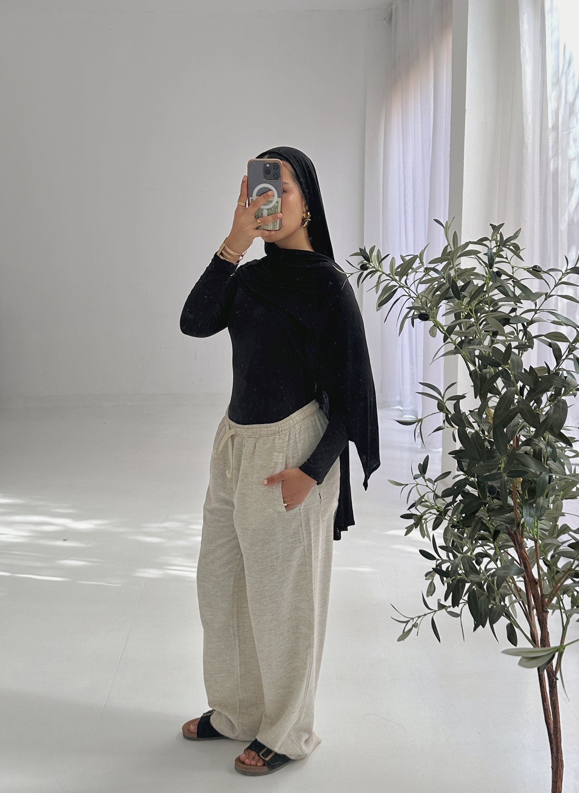 WIDE LEG LINEN PANTS
