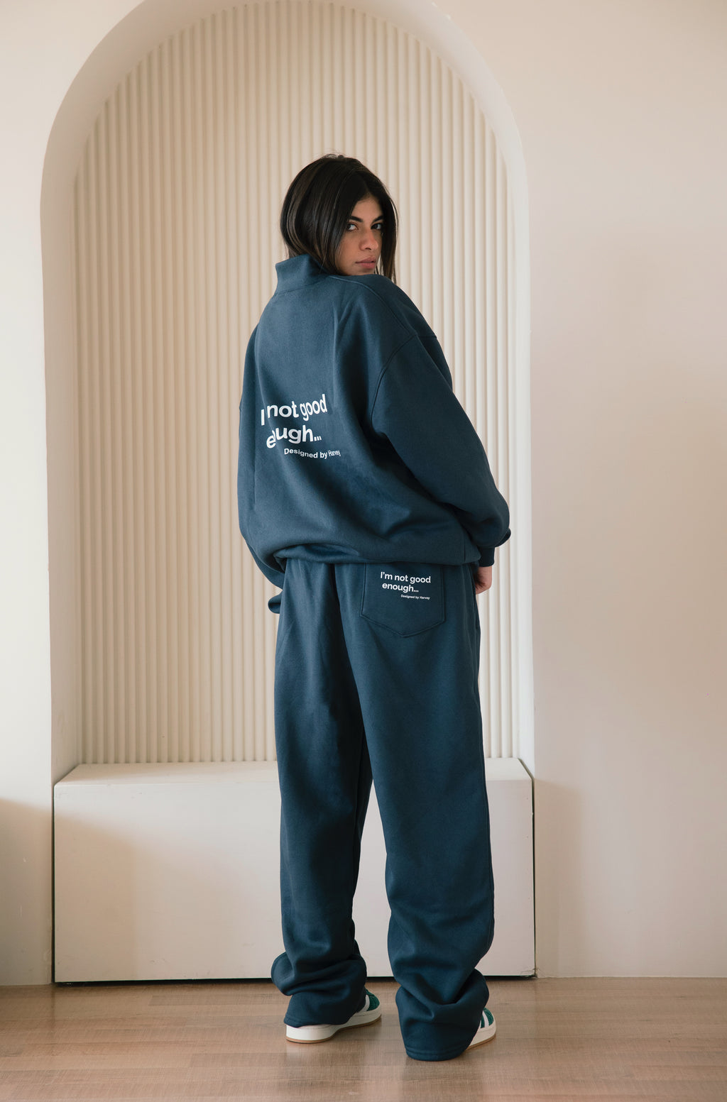 Half Zip-up Collar Set