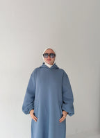 HOODIE DRESS - TEAL Blue