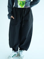 AIRY BALLON PANTS - Black