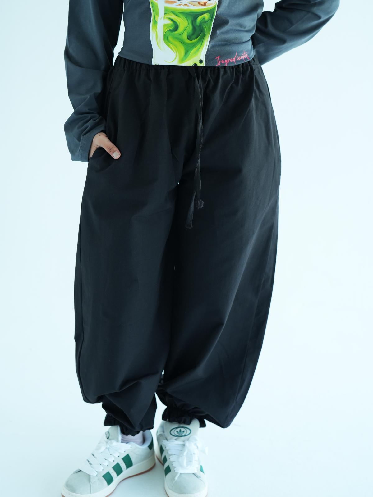 AIRY BALLON PANTS - BLACK