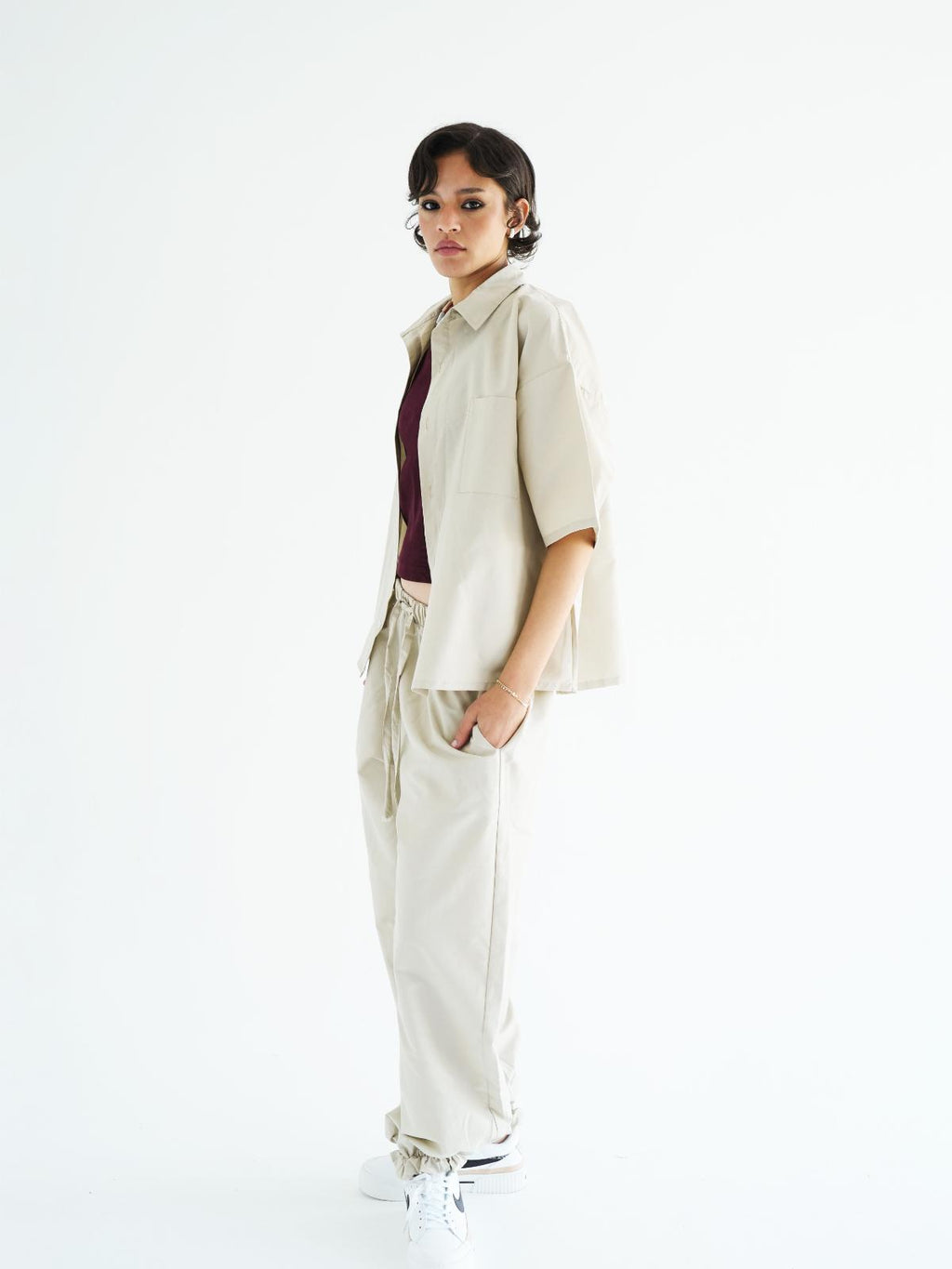 BEIGE BOXY SHIRT