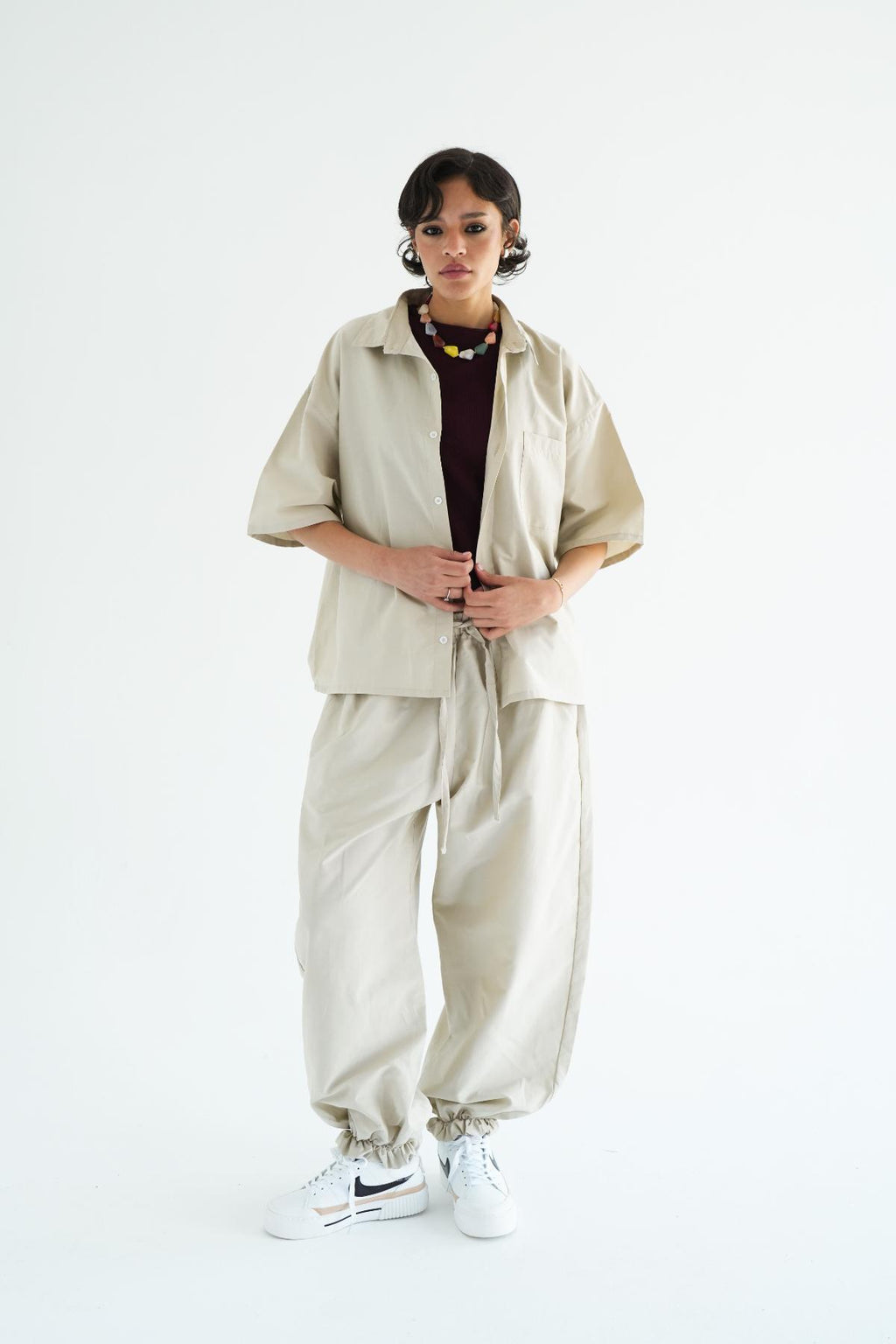 BEIGE BOXY SHIRT