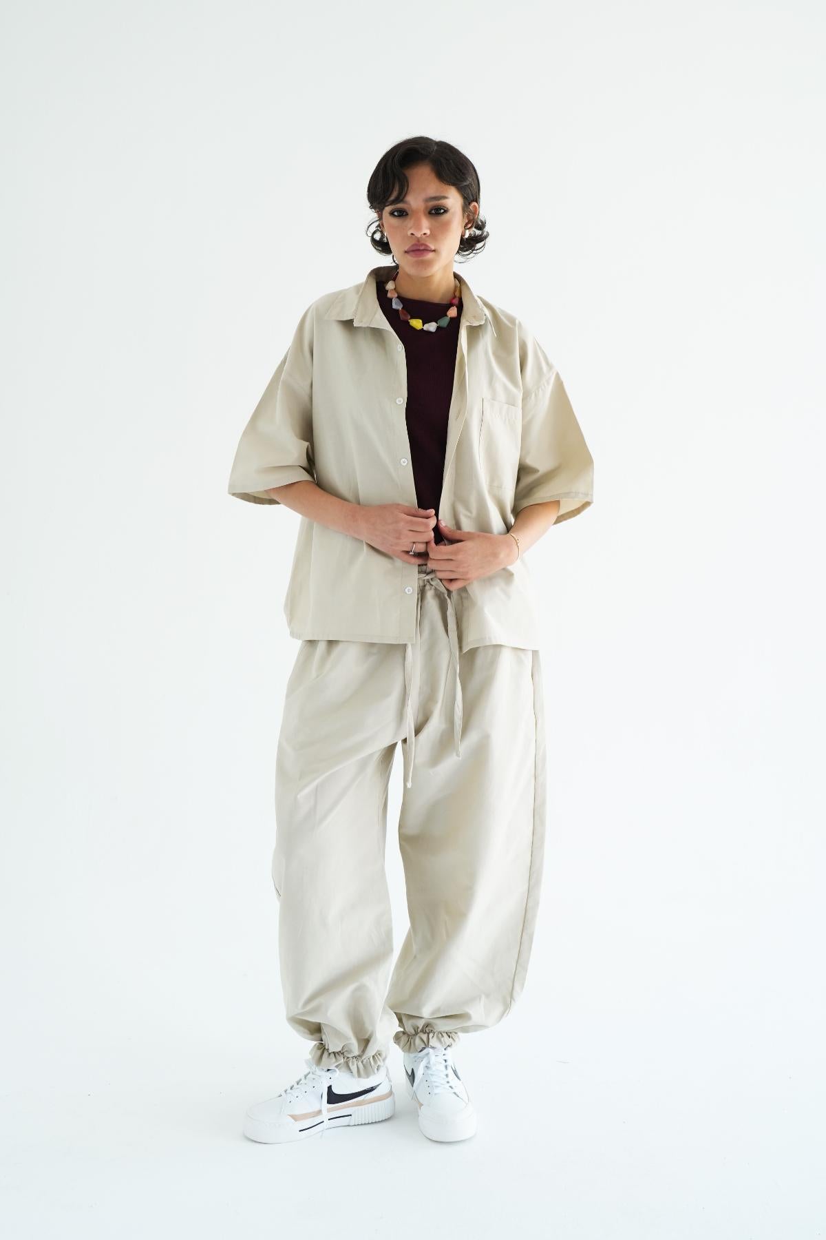 BEIGE BOXY SHIRT