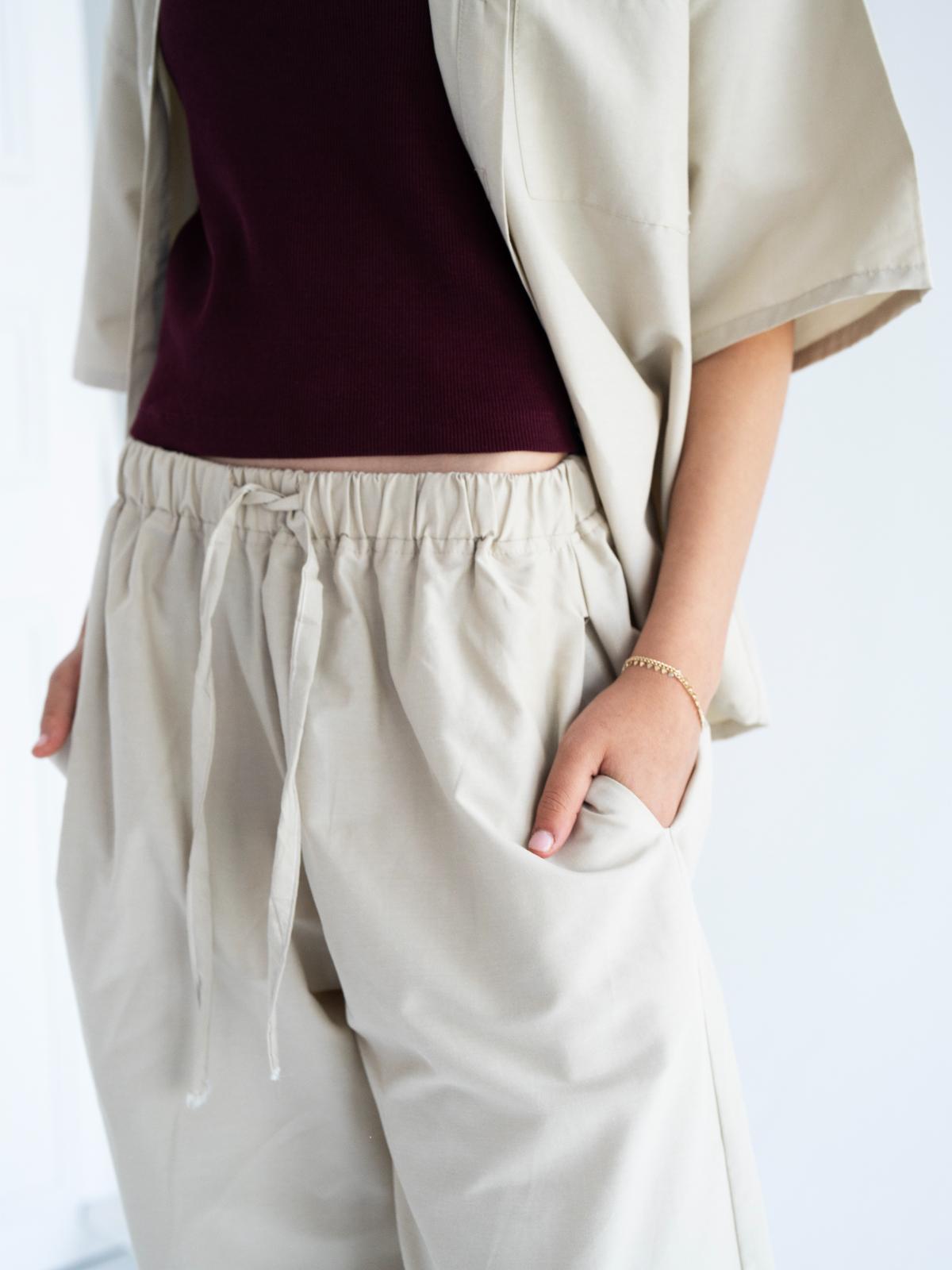 AIRY BALLON PANTS - BEIGE