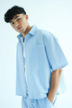 BABY BLUE BOXY STRIPED Shirt