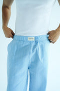 STRIPPED PANTS - Blue