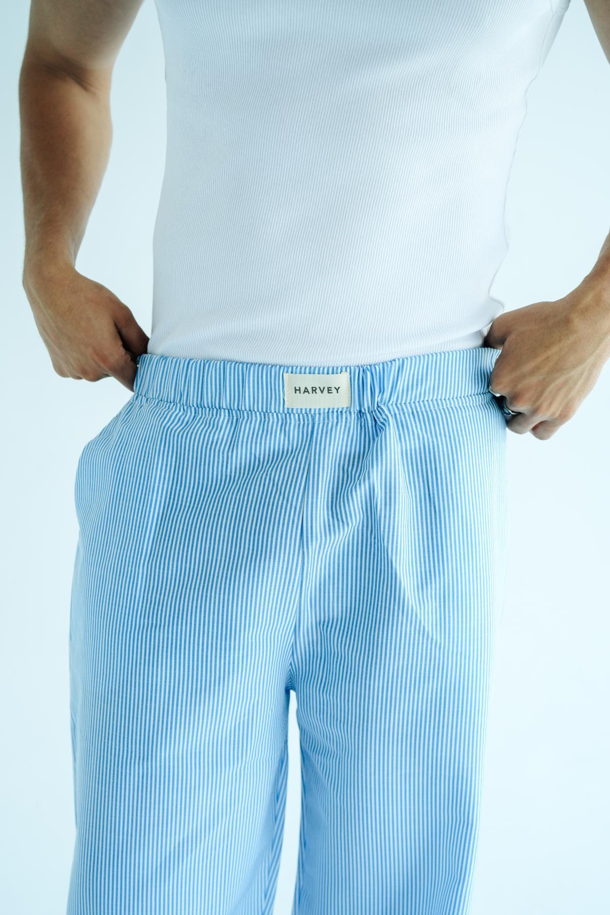 STRIPPED PANTS - BLUE