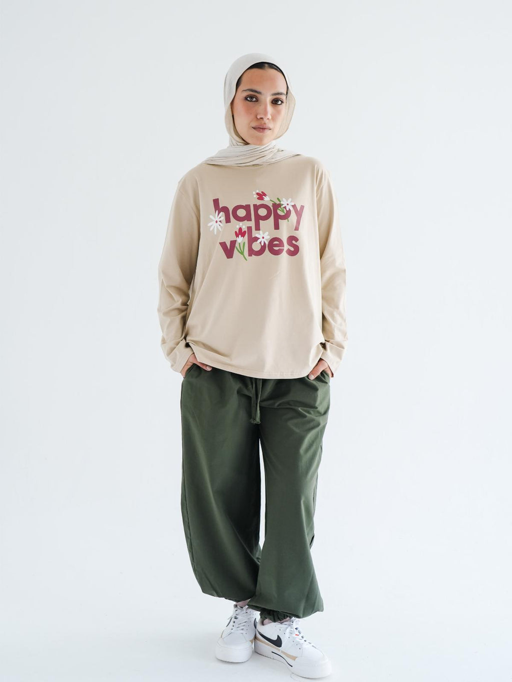 AIRY BALLON PANTS - OLIVE