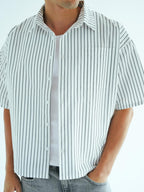 WHITE BOXY STRIPED Shirt