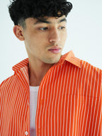 ORANGE BOXY STRIPED Shirt