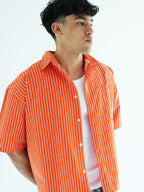 ORANGE BOXY STRIPED Shirt