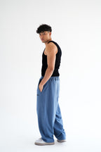 BALLOON PANTS - TEAL Blue