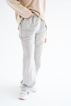 STRIPPED PANTS - Grey