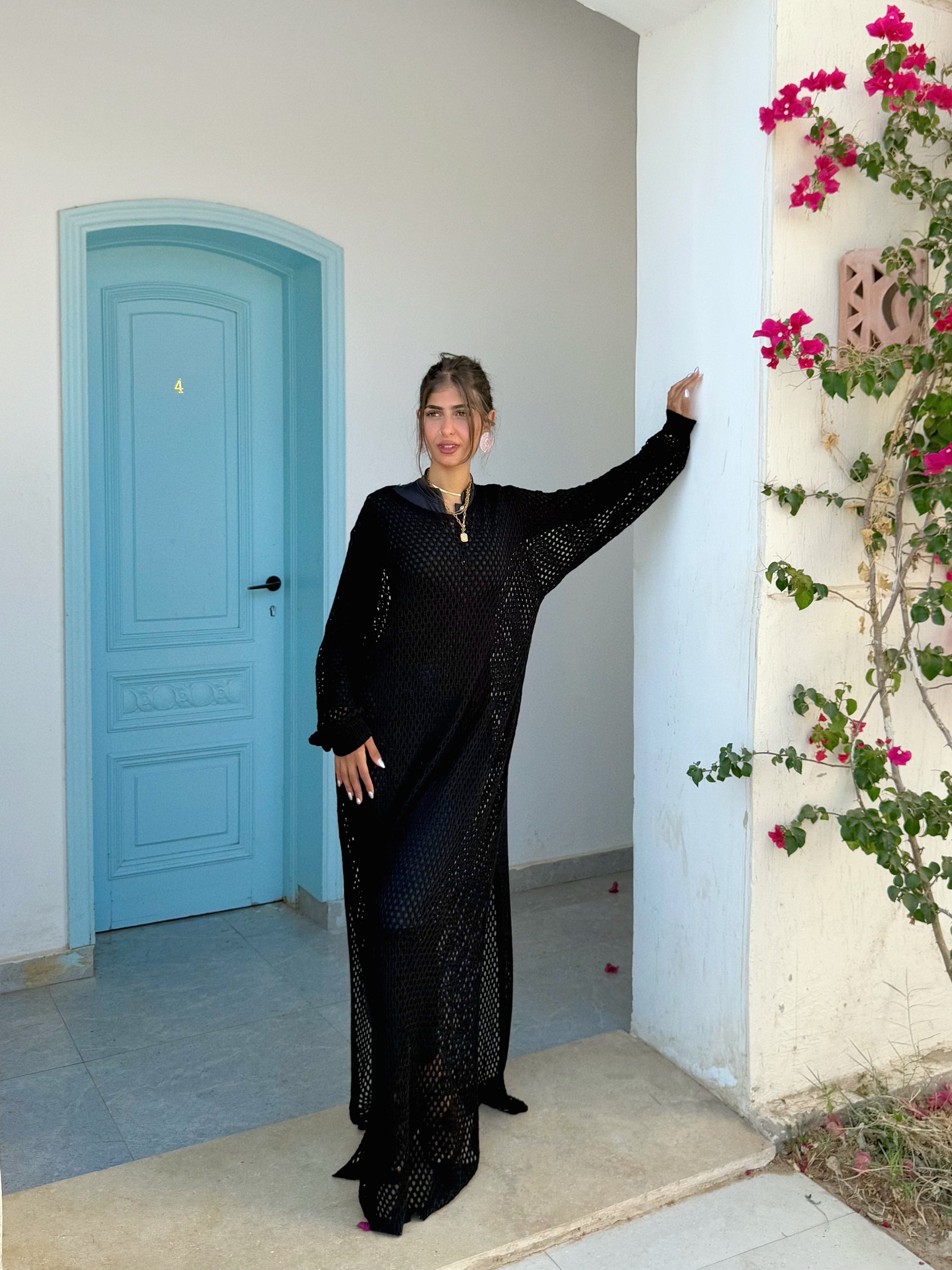 SUMMER KNIT COVER UP - BLACK