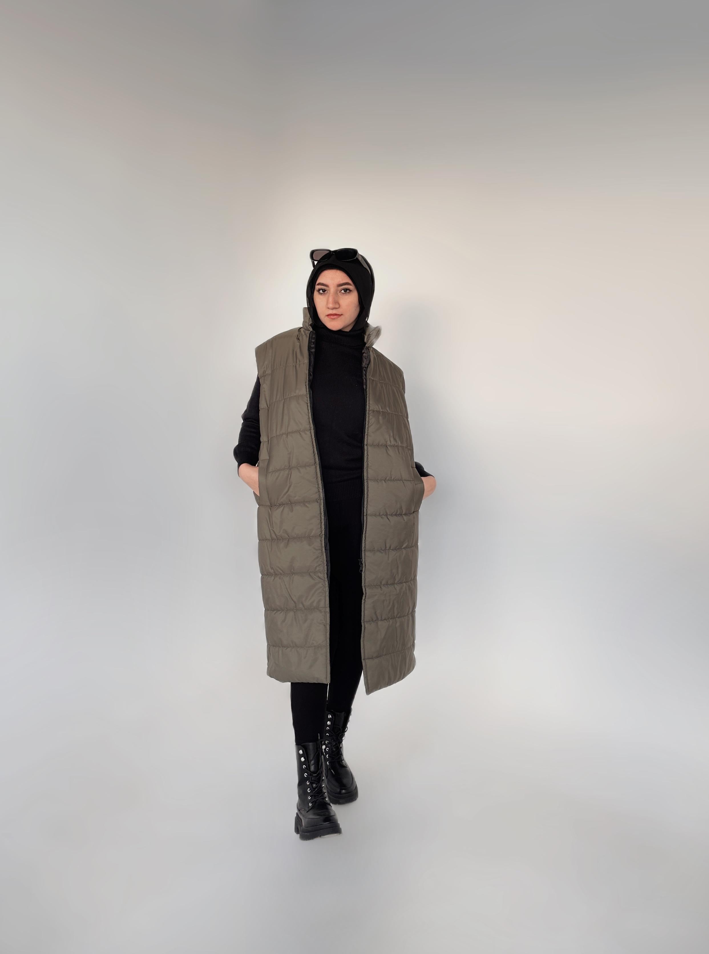 Long puffer vest