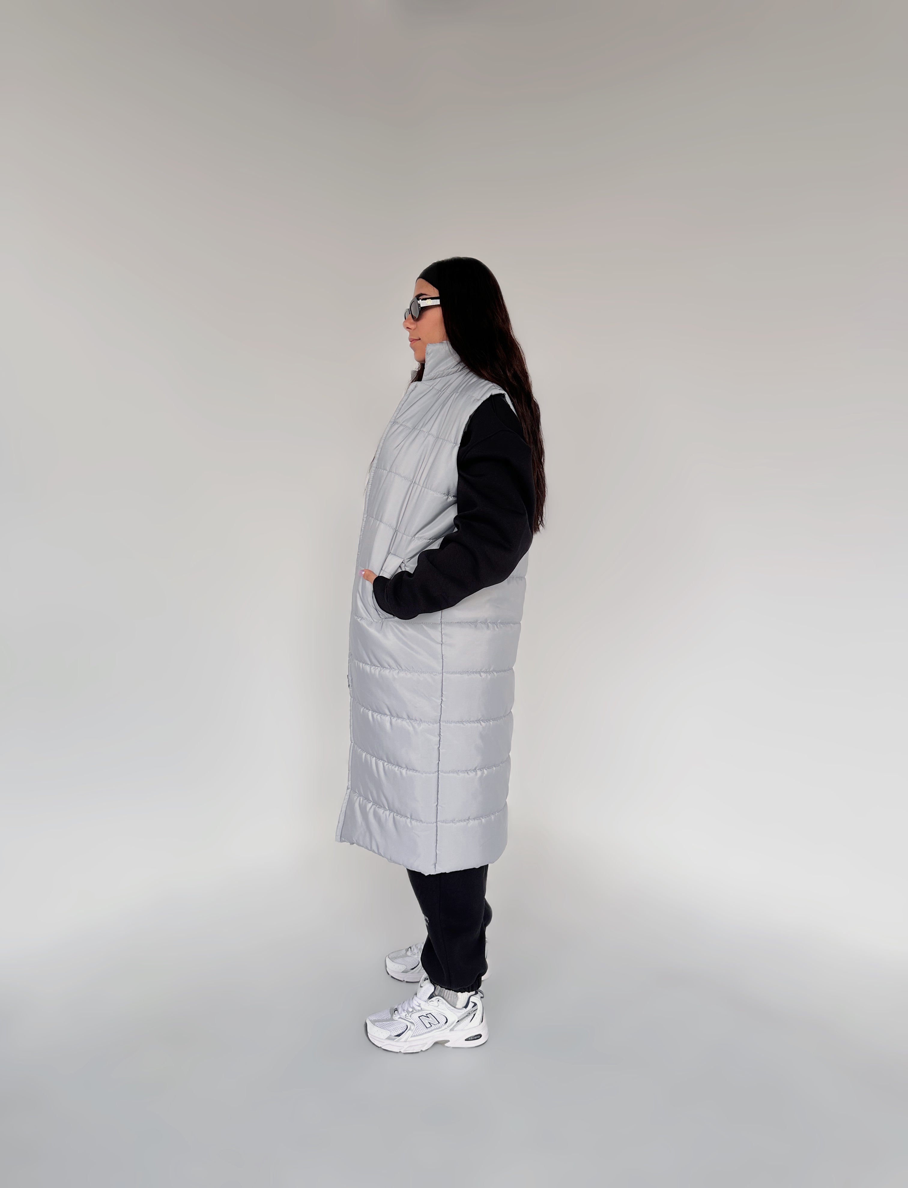 Long puffer vest