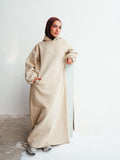 HOODIE DRESS - Beige