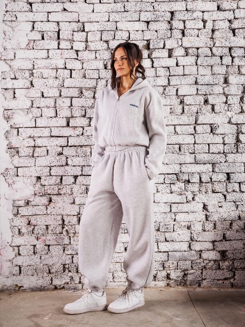 SOFT CROPPED SET - HEATHER GREY