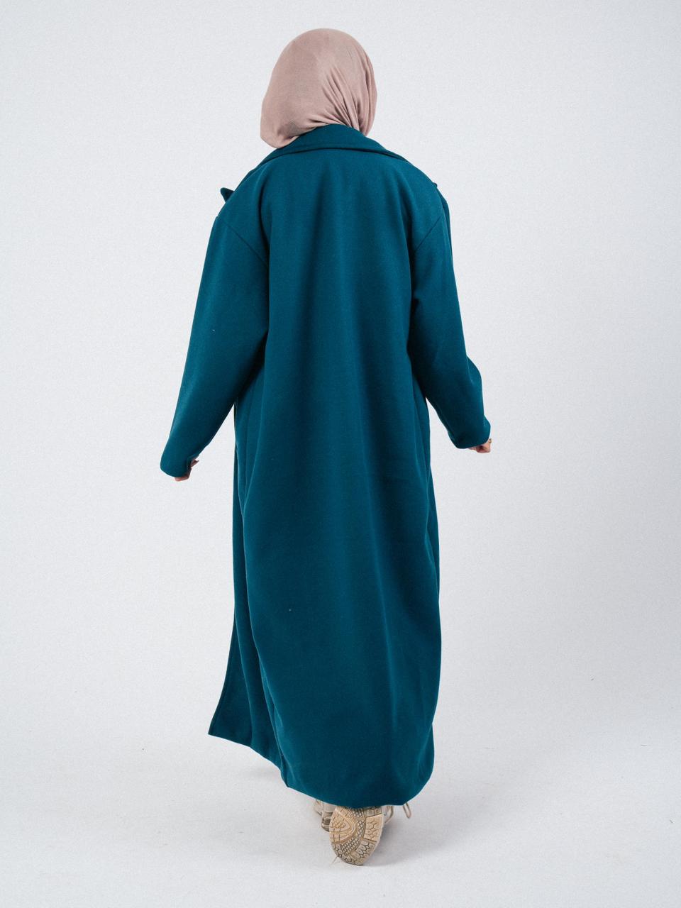 OVERSIZED COAT -PETROL BLUE