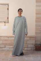 STRIPPED MAXI T-SHIRT DRESS