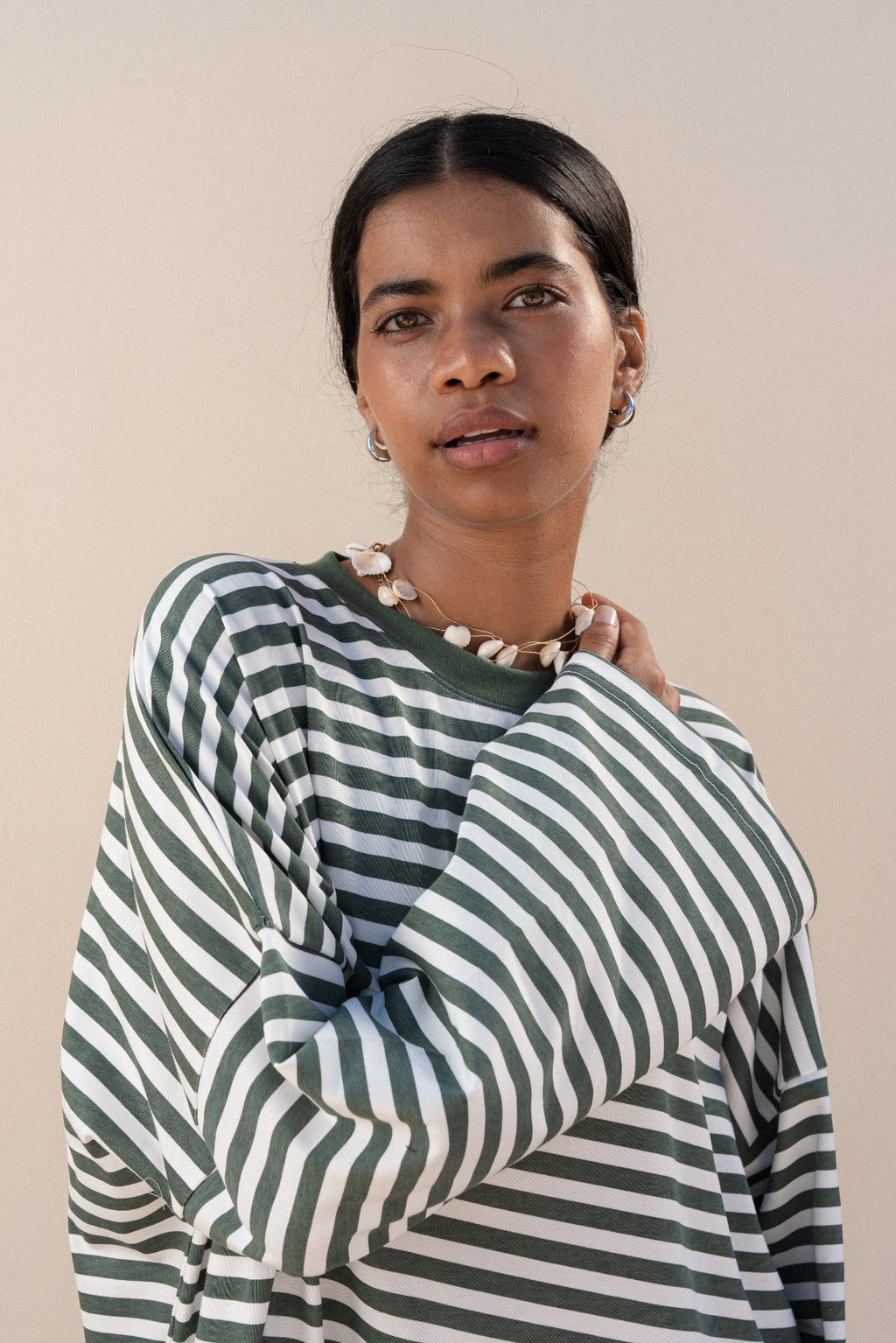 STRIPPED MAXI T-SHIRT DRESS