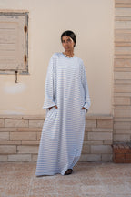 STRIPPED MAXI T-SHIRT DRESS