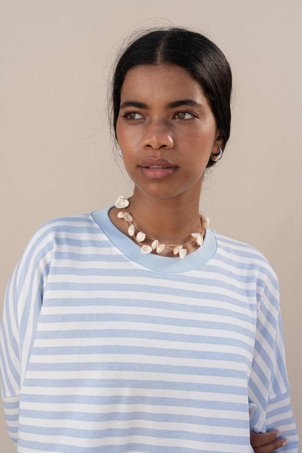 STRIPPED MAXI T-SHIRT DRESS