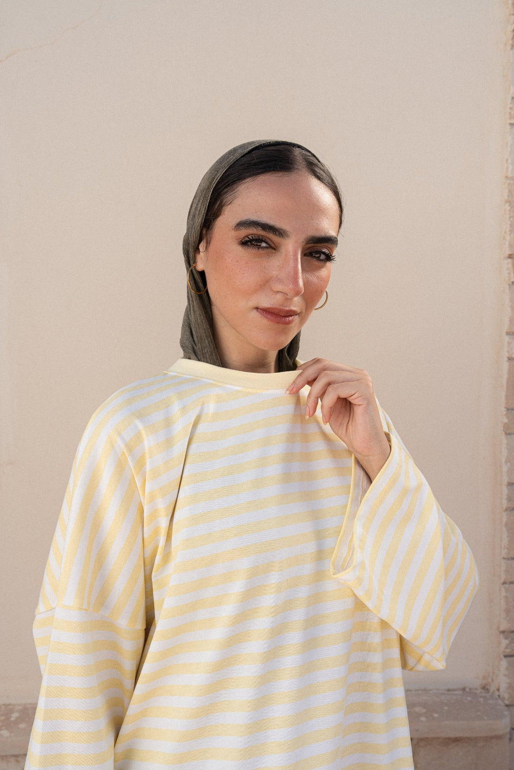 STRIPPED MAXI T-SHIRT DRESS