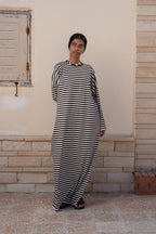 STRIPPED MAXI T-SHIRT DRESS