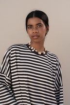 STRIPPED MAXI T-SHIRT DRESS