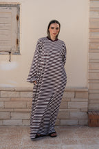 STRIPPED MAXI T-SHIRT DRESS
