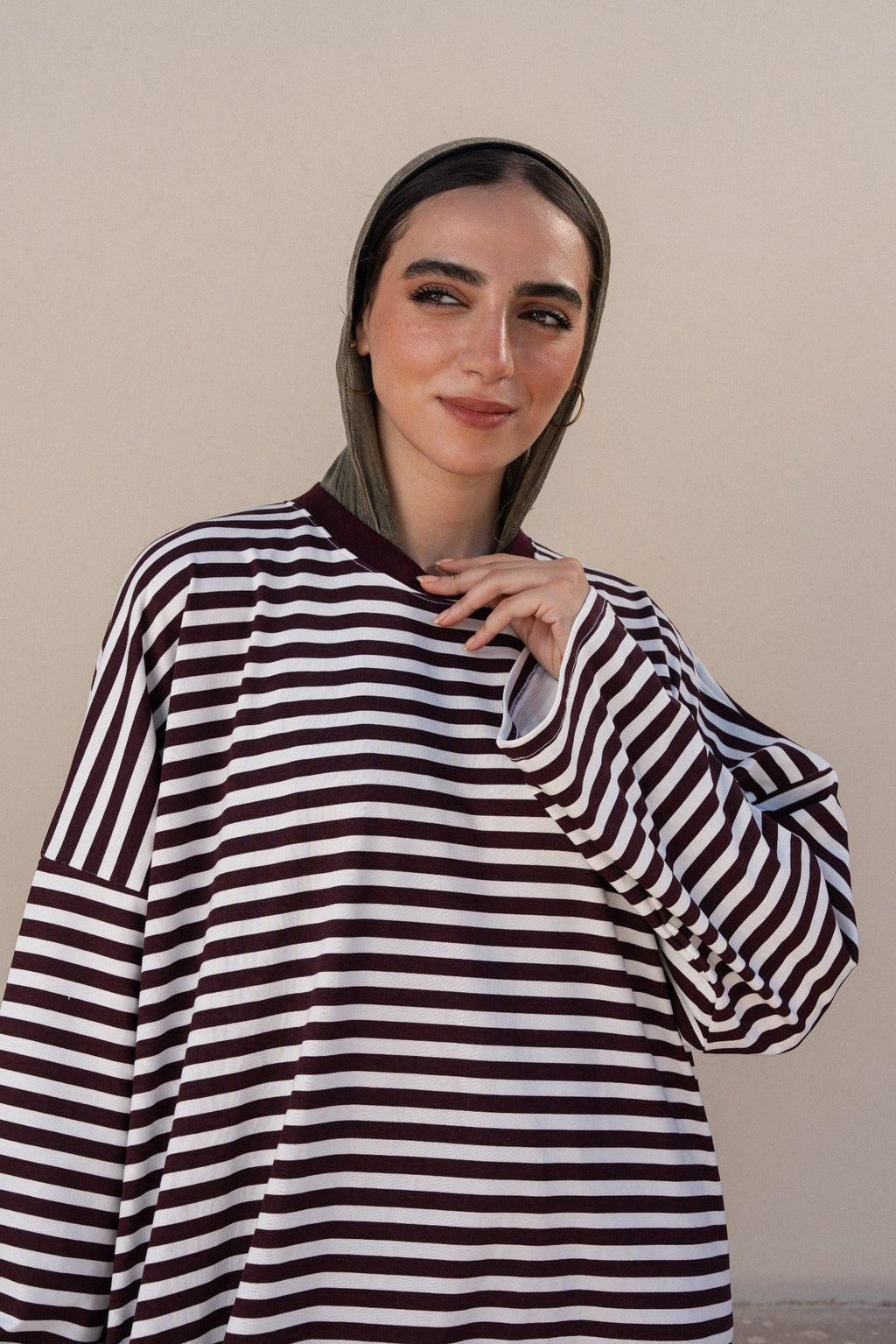 STRIPPED MAXI T-SHIRT DRESS