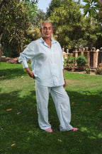 RELAXED STRIPE SET - Baby Blue