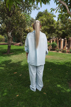 RELAXED STRIPE SET - Baby Blue