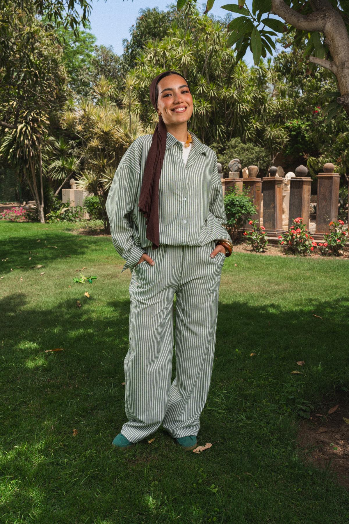 RELAXED STRIPE SET - GREEN